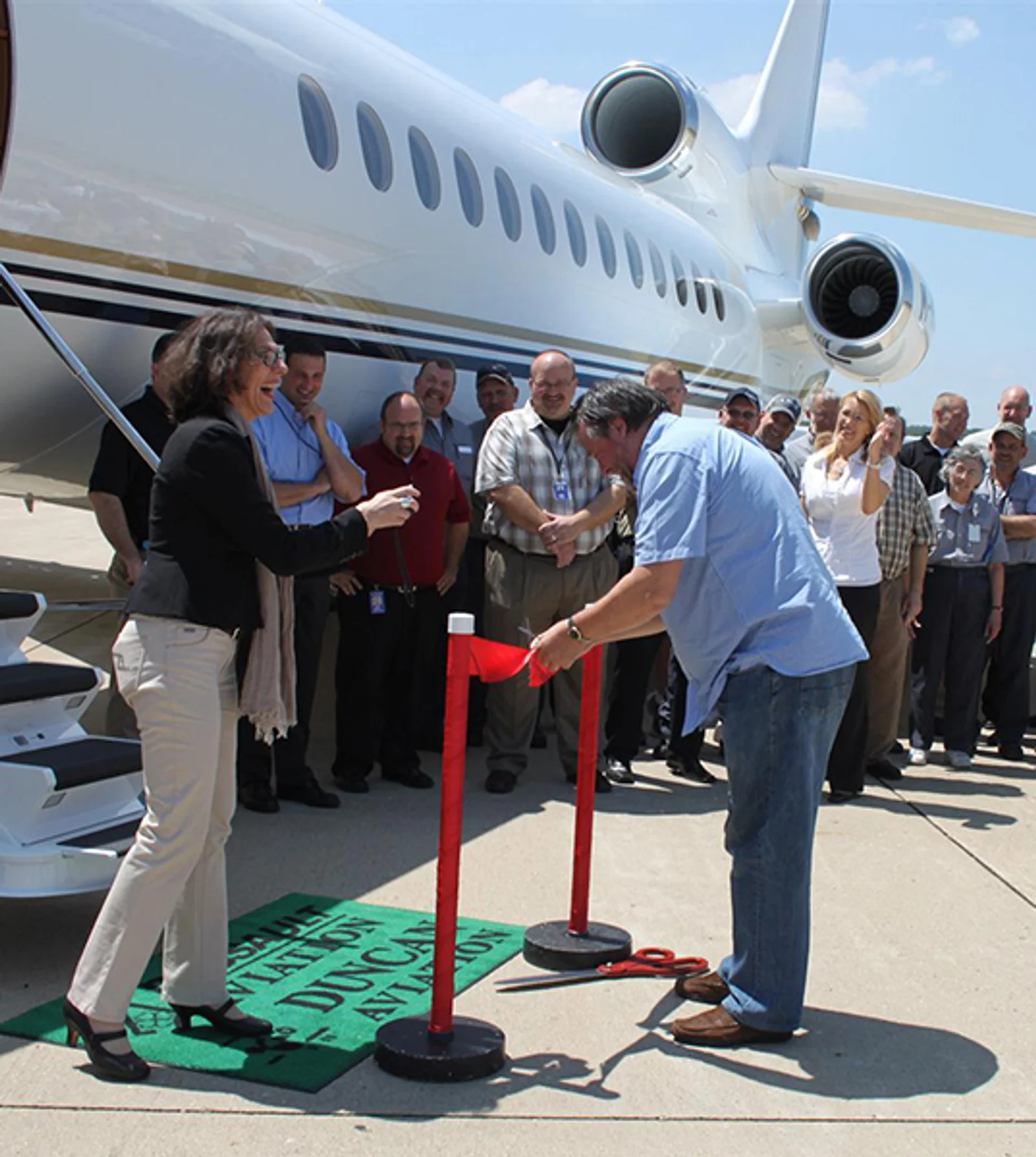 The Battle Creek team celebrated every completed green 7X aircraft with a ribbon-cutting ceremony.